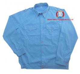 Áo BH vải si xanh HB cotton DT + CT