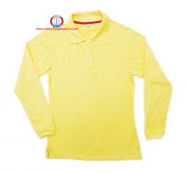 Áo phông vải dệt kim tổ ong cổ bẻ, Nữ CT+DT (mầu vàng cam chanh)