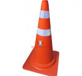 Cọc tiêu nhựa Hàn quốc kiểu vòng khuyết ( P/Q trắng) cao 70cm
