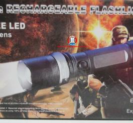 Đèn pin thép đen TQ CREE Led(kèm bộ pin sạc), rọi xa 500 m