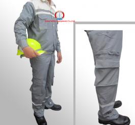 Quần áo bạt dày chống cháy các mầu ( Kiểu túi hộp, phối mầu )