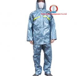 Quần áo chất cao su tráng  chống H.chất, acid mầu xanh nhũ
