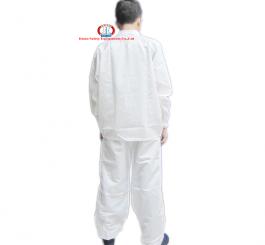 Quần áo vải tĩnh điện Vinilon trắng kẻ TQ ( bộ rời hàng nhập ) 
