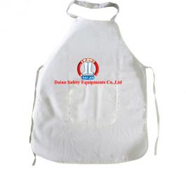 Yếm bếp kaki trắng + xanh cotton (dài)