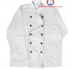 Áo bếp vải kaki LDHQ trắng viền đen, nam DT