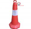 Cọc tiêu nhựa dày VN - NQ kiểu vòng khuyết ( P/Q trắng) cao 70cm