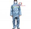 Quần áo chất cao su tráng  chống H.chất, acid mầu xanh nhũ